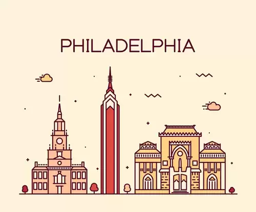 Global City,Philadelphia Illustration Material