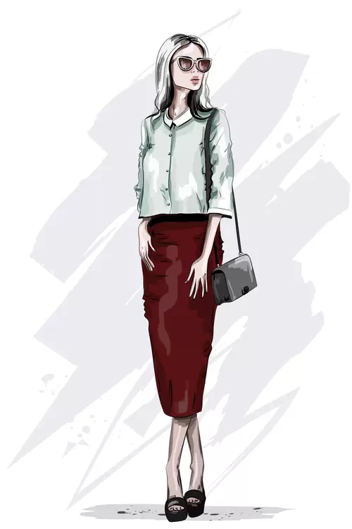 Fashion Women Illustration Material