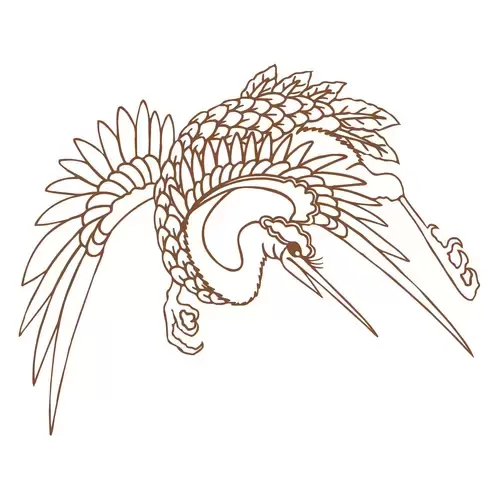 Ancient Auspicious Animals Pattern,Crane Illustration Material