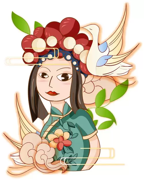 Girl in hanfu Illustration Material