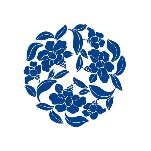 Blue And White Porcelain Pattern Illustration Material