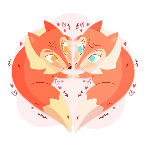 Animals in love Illustration Material