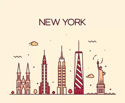 Global City,New York Illustration Material