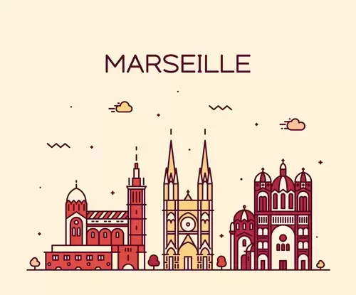 Global City,Marseille Illustration Material