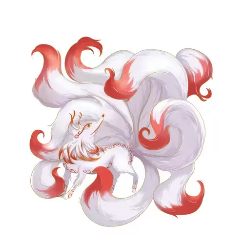 Legendary Animal,nine-tailed fox Illustration Material