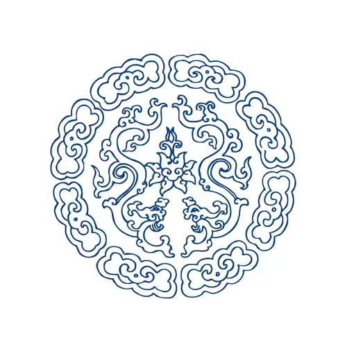 Blue And White Porcelain Pattern Illustration Material