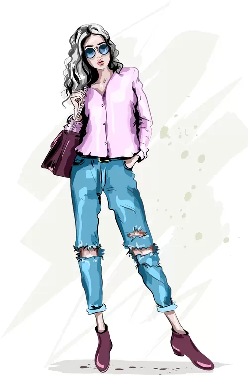 Fashion Women Illustration Material