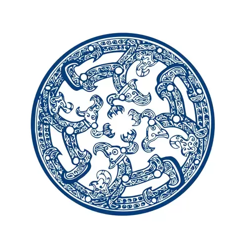 Blue And White Porcelain Pattern Illustration Material