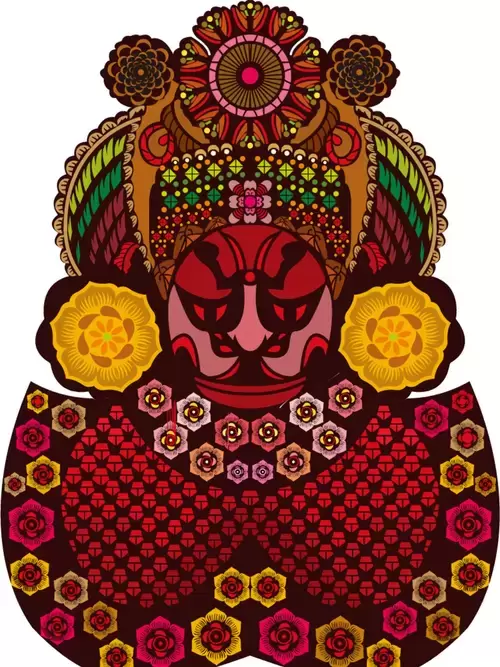 Peking Opera Masks Illustration Material