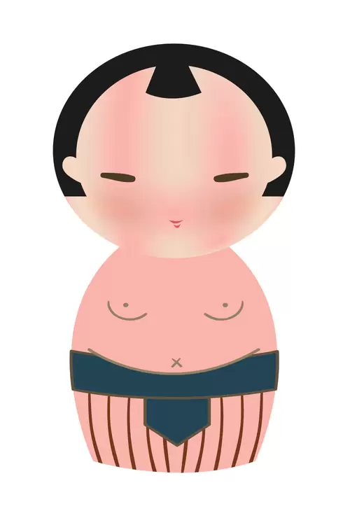 Japanese kimono doll,Man Illustration Material