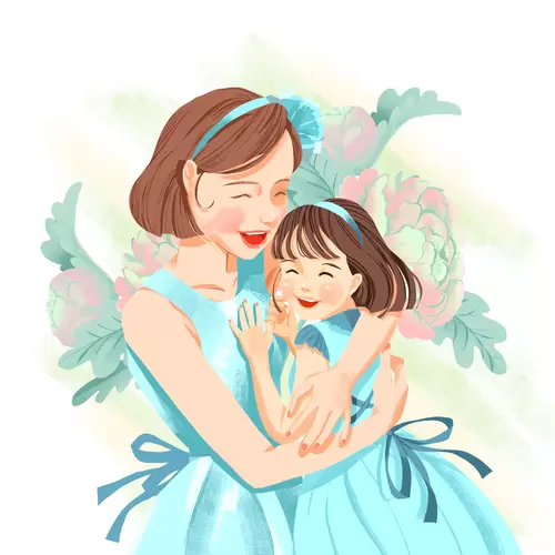 Parent-child Family Illustration Material