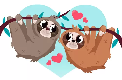 Animals in love Illustration Material