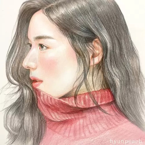 Beautiful Girl,Turtleneck Sweater Illustration Material