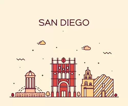 Global City,San Diego Illustration Material