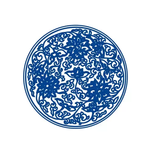 Blue And White Porcelain Pattern Illustration Material