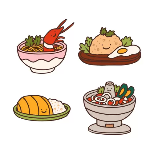 Local cuisine Illustration Material