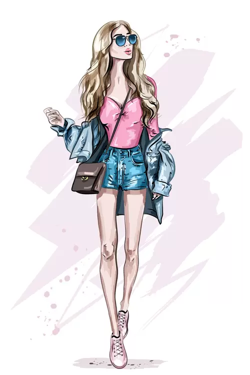 Fashion Women Illustration Material