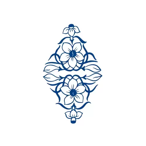 Blue And White Porcelain Pattern Illustration Material