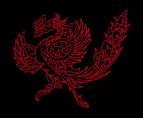 Dragon and Phoenix Pattern Illustration Material