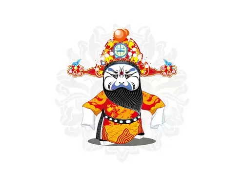 Peking Opera Masks Illustration Material