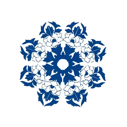 Blue And White Porcelain Pattern Illustration Material