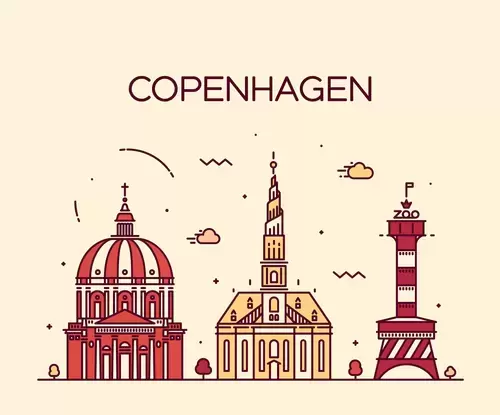 Global City,Copenhagen Illustration Material