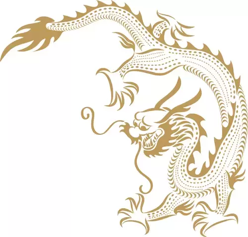 Pattern Dragon and Phoenix Illustration Material