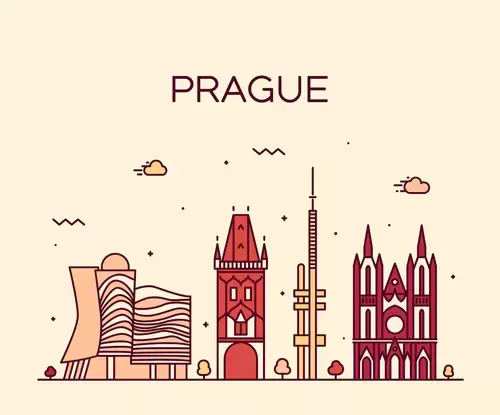 Global City,Prague Illustration Material