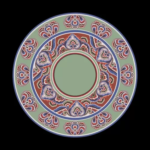 Pattern of Circular Caisson Ceiling Illustration Material