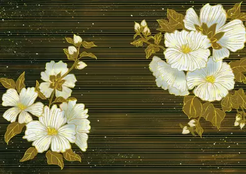 Antique Picture,Flower Illustration Material