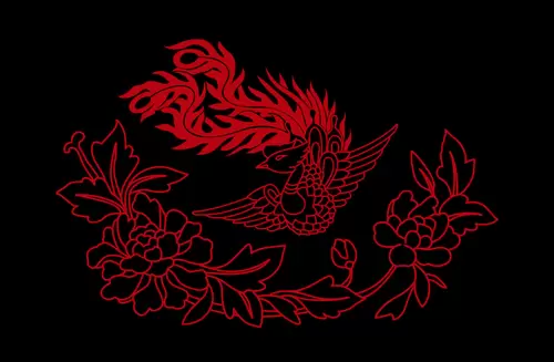 Dragon and Phoenix Pattern Illustration Material