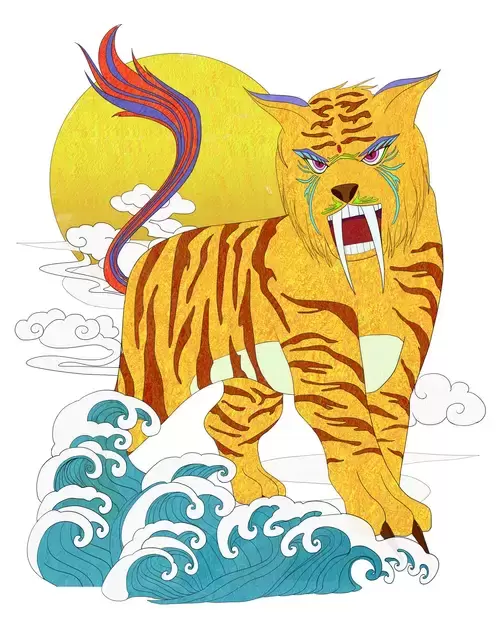 Legendary Animal,Tiger Illustration Material