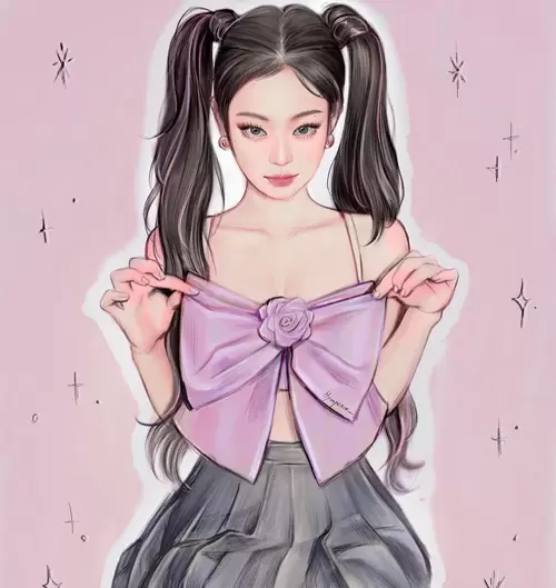 Beautiful Girl,Cool,Bow-knot Illustration Material