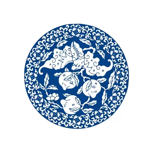 Blue And White Porcelain Pattern Illustration Material