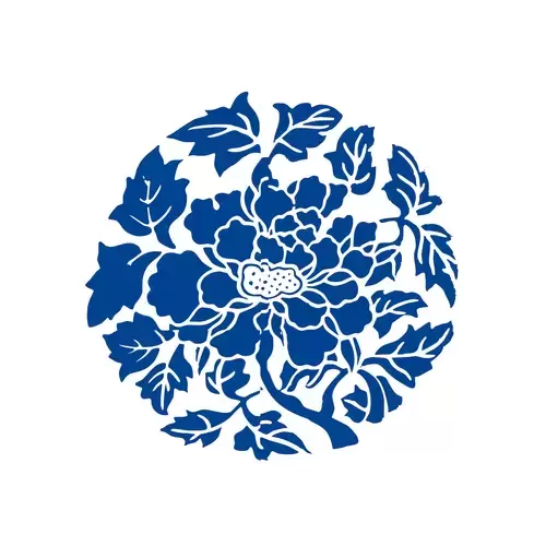 Blue And White Porcelain Pattern Illustration Material