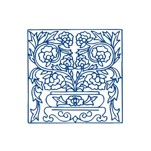 Blue And White Porcelain Pattern Illustration Material