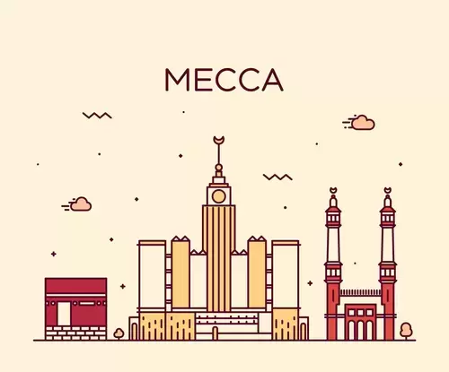 Global City,Mecca Illustration Material