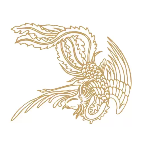 Pattern Dragon and Phoenix Illustration Material