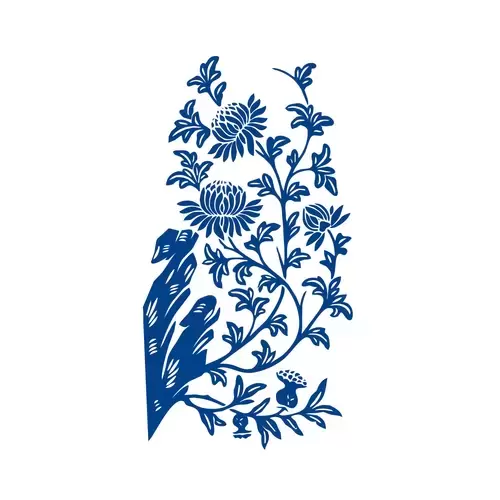 Blue And White Porcelain Pattern Illustration Material