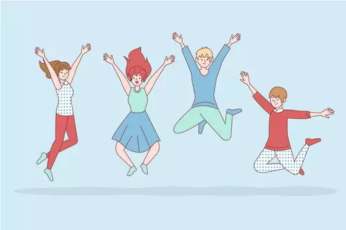 Boys and girls, Cartoon characters Illustration Material