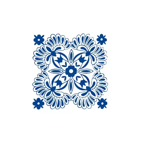 Blue And White Porcelain Pattern Illustration Material