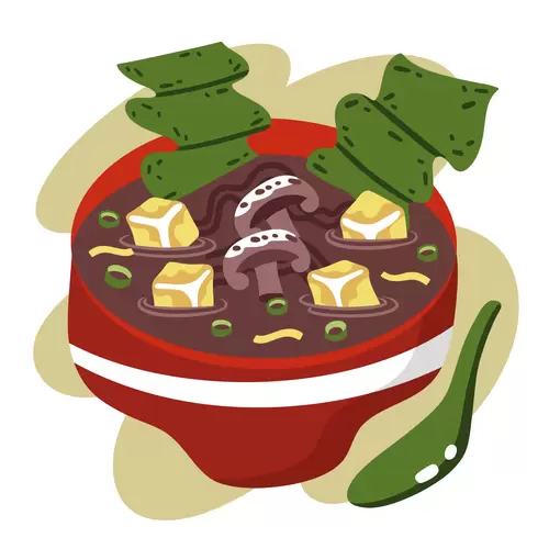 Local cuisine,Miso soup Illustration Material