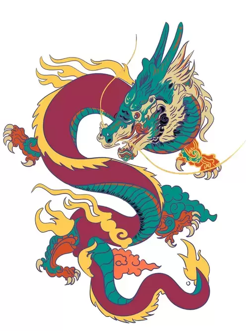 Chinese Dragon Illustration Material