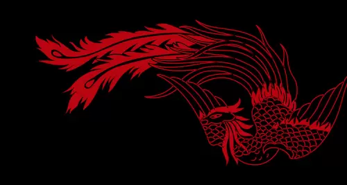 Dragon and Phoenix Pattern Illustration Material