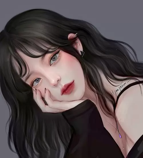 Beautiful Girl,Observation,Small Emotions Illustration Material