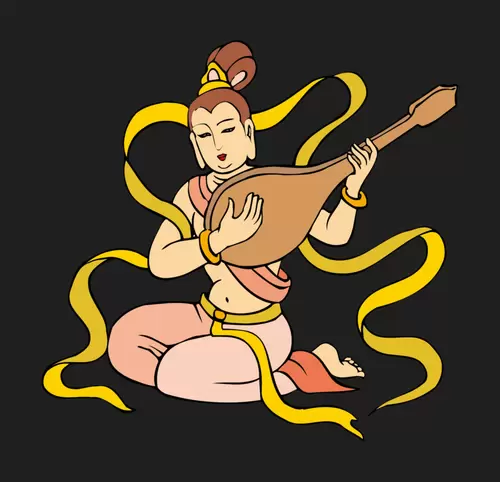 Dunhuang flying ladies Illustration Material