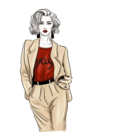 Fashion Woman Illustration Material