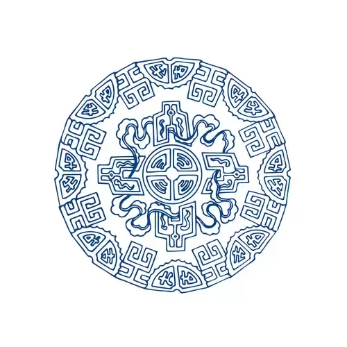 Blue And White Porcelain Pattern Illustration Material