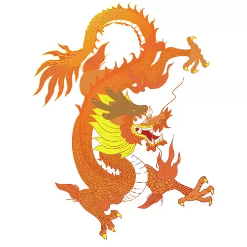 Legendary Animal,Golden Dragon Illustration Material