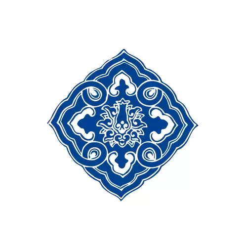 Blue And White Porcelain Pattern Illustration Material